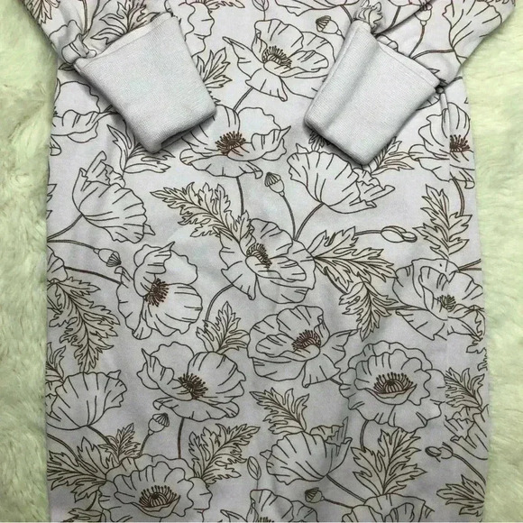 Colored Organics Gown Long Sleeved Adjustable Tie Bottom purple Floral 0-3M - Picture 14 of 16